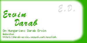 ervin darab business card